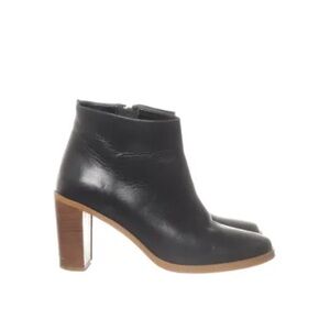 Won Hundred Black Ankle Boots with Tan Sole